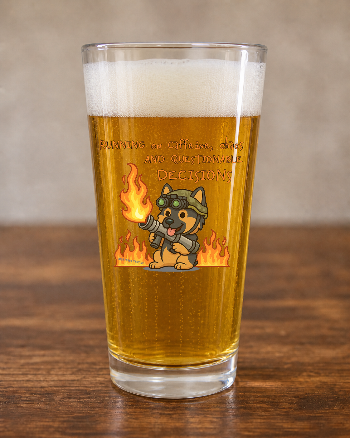 Questionable Decisions Pint Glass