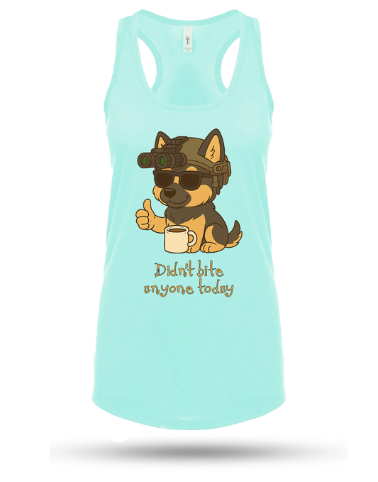Didn't Bite Anyone Racerback Tank