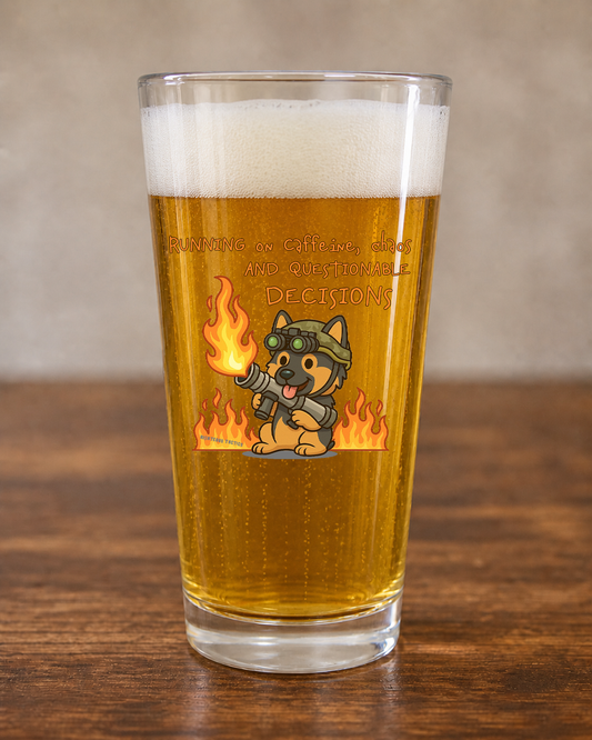 Questionable Decisions Pint Glass