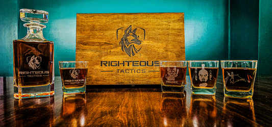 Wooden Box Set - Decanter & Whiskey Glasses - Choose Your Design (Laser Etched)