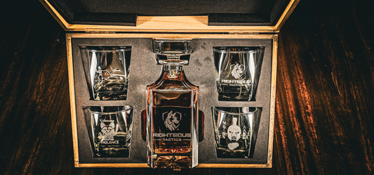 Wooden Box Set - Decanter & Whiskey Glasses - Choose Your Design (Laser Etched)
