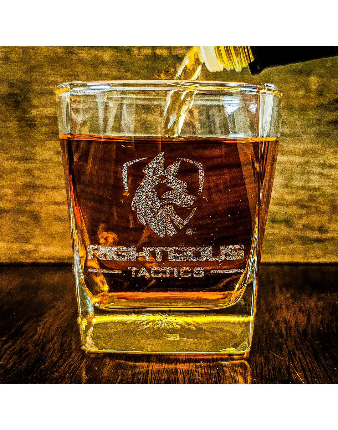 Righteous Tactics 10 oz Whiskey Glass (Laser Etched)