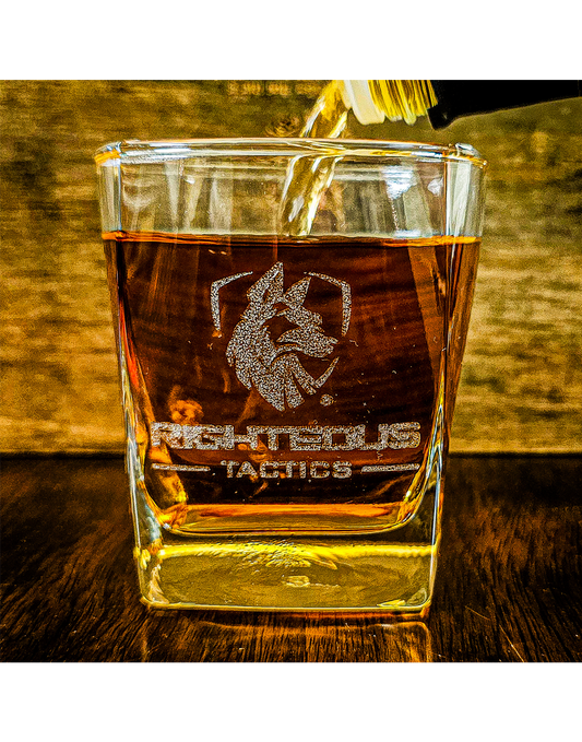 Righteous Tactics 10 oz Whiskey Glass (Laser Etched)
